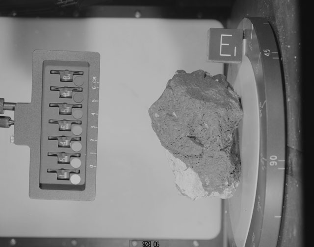 Black and White Photograph of Apollo 15 Sample(s) 15455, 0; Stereo photo with orientation 90 degrees, B.
