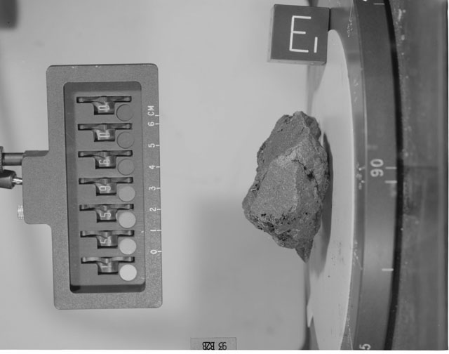 Black and White Photograph of Apollo 15 Sample(s) 15596, 0; Stereo photo with orientation 93 degrees, B.