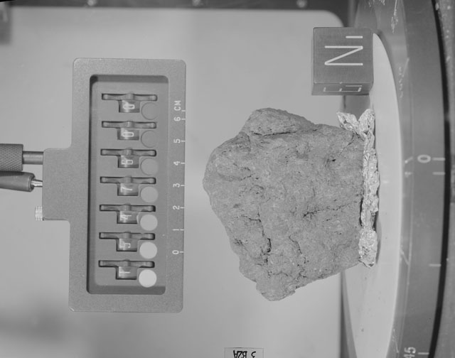 Black and White Photograph of Apollo 15 Sample(s) 15476, 0; Stereo photo with orientation 5 degrees, A.