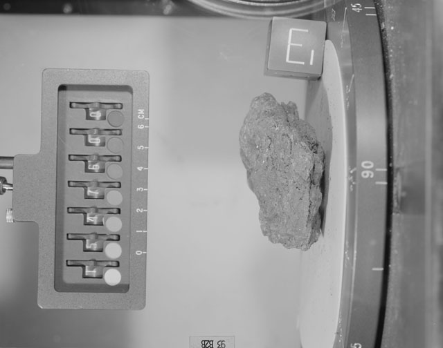 Black and White Photograph of Apollo 15 Sample(s) 15476, 0; Stereo photo with orientation 93 degrees, B.