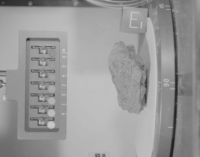 Black and White Photograph of Apollo 15 Sample(s) 15476, 0; Stereo photo with orientation 90 degrees, B.