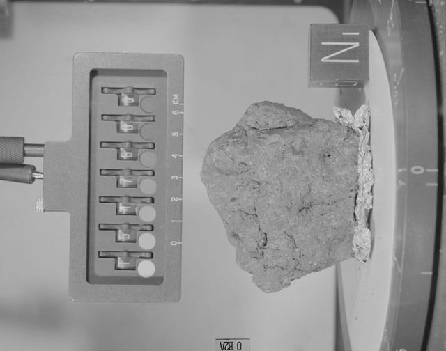 Black and White Photograph of Apollo 15 Sample(s) 15476, 0; Stereo photo with orientation 0 degrees, A.