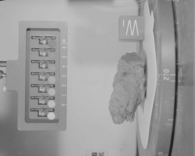 Black and White Photograph of Apollo 15 Sample(s) 15476, 0; Stereo photo with orientation 270 degrees, B.