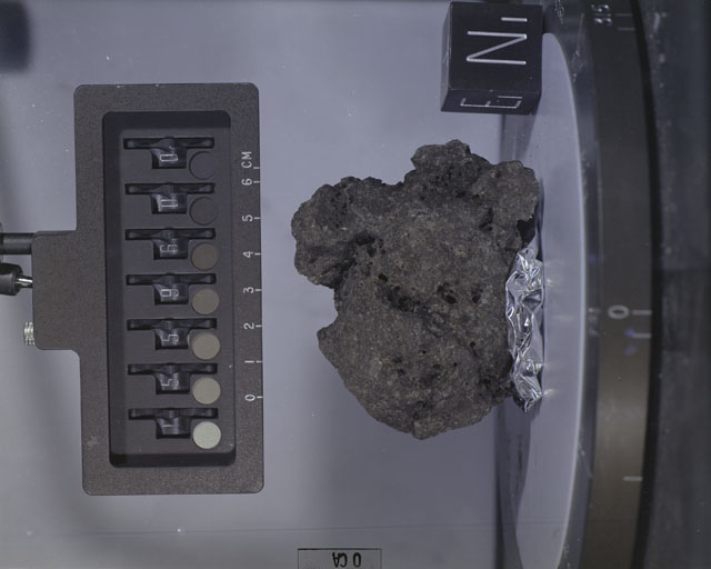 Color Photograph of Apollo 15 Sample(s) 15596, 0; Stereo photo with orientation 0 degrees, A.