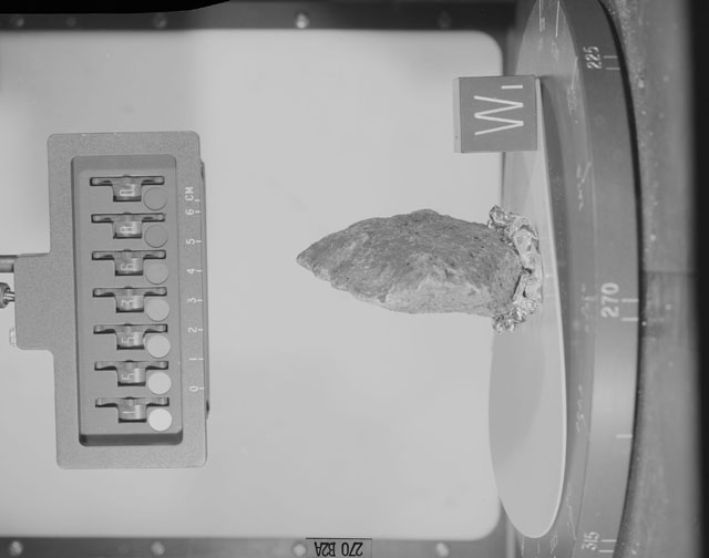 Black and White Photograph of Apollo 15 Sample(s) 15536, 0; Stereo photo with orientation 270 degrees, A.
