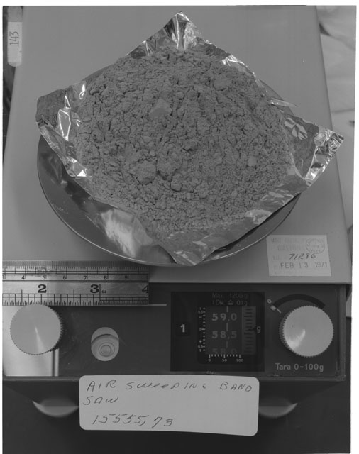 Inventory Photograph of Apollo 15 Sample(s) 15555,73