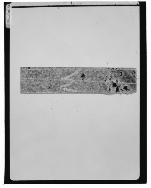 Black and white photograph of Apollo 14 Sample(s) 14310,232; Processing photograph displaying a slab.