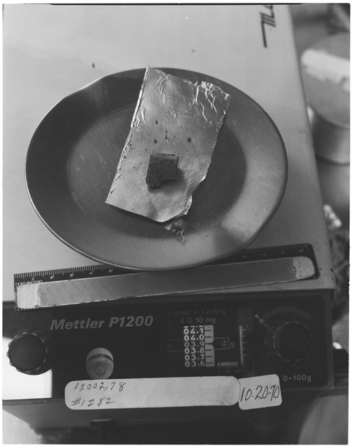 Black and white Processing photograph of Apollo 12 Sample(s) 12002,78 of a Display Sample.