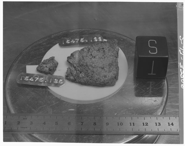 Inventory Photograph of Apollo 15 Sample(s) 15475,133 ,135
