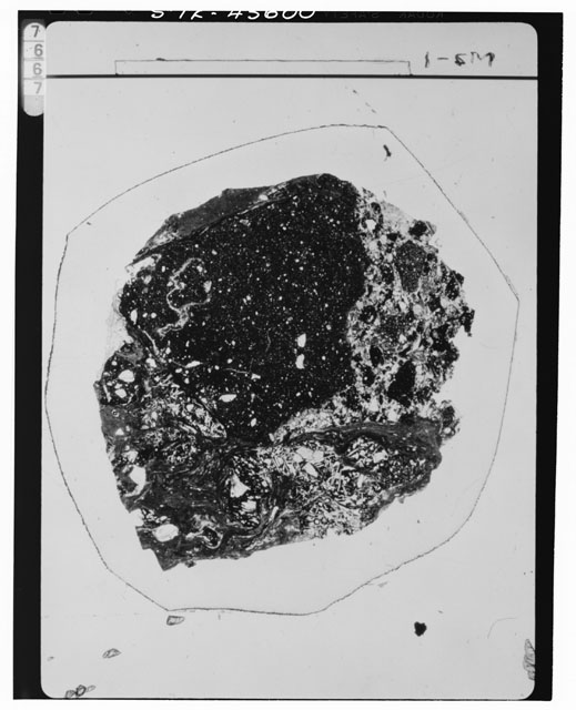 Black and white Thin Section photograph of Apollo 16 Sample(s) 68815,4.