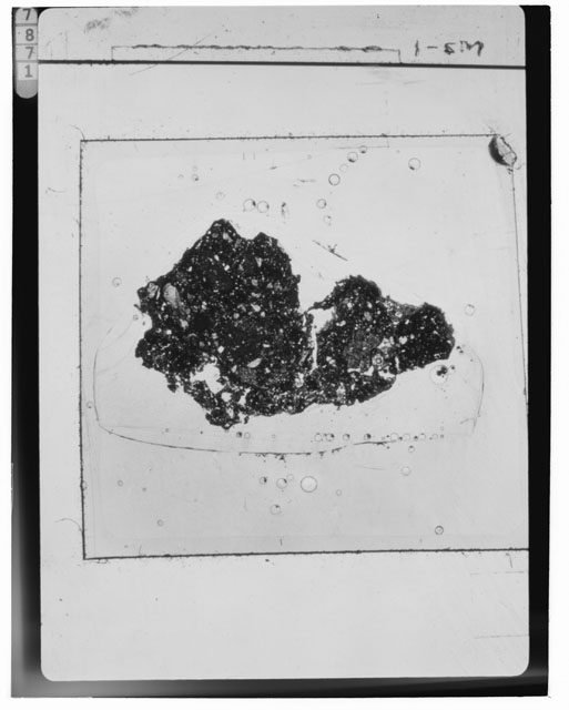 Black and white Thin Section photograph of Apollo 14 Sample(s) 14307,67.