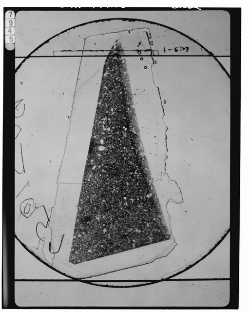 Black and white Thin Section photograph of Apollo 16 Sample(s) 65015,89.