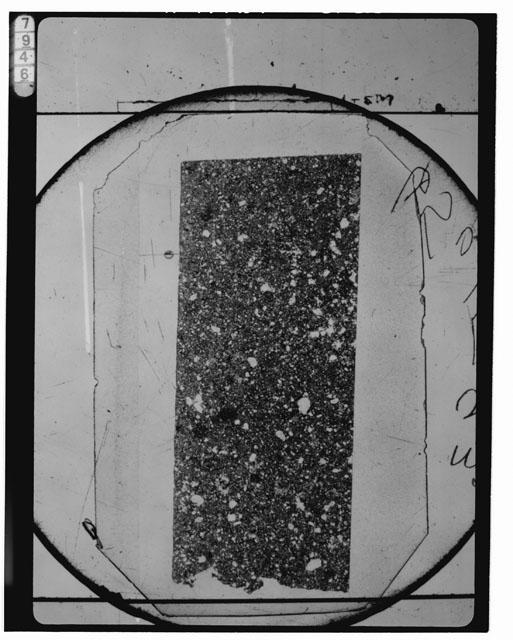 Black and white Thin Section photograph of Apollo 16 Sample(s) 65015,93.