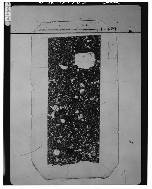 Black and white Thin Section photograph of Apollo 16 Sample(s) 65015,94.