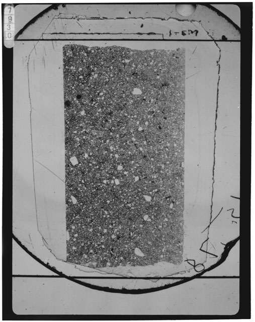 Black and white Thin Section photograph of Apollo 16 Sample(s) 65015,76.