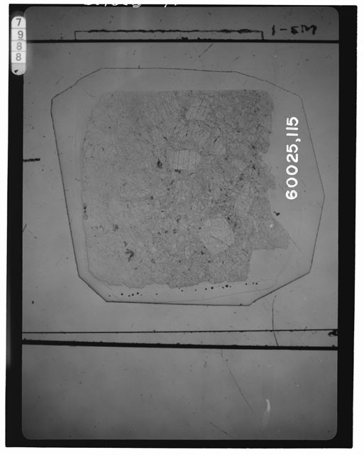 Black and white Thin Section photograph of Apollo 16 Sample(s) 60025,115.
