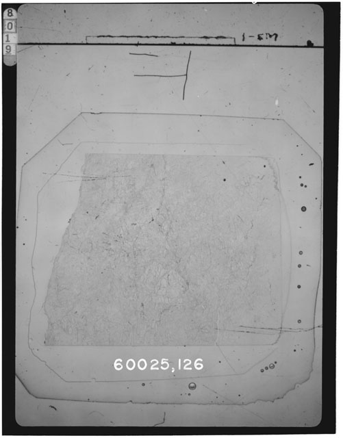 Black and white Thin Section photograph of Apollo 16 Sample(s) 60025,126.