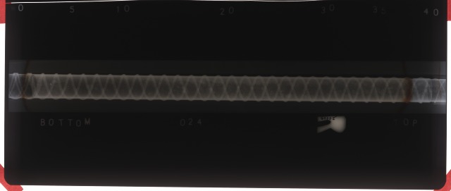 X-Ray stereo photograph of Apollo 16 Core sample 60005,024 (ST1 R).