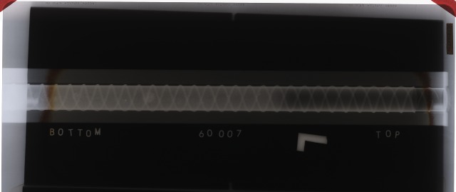 X-Ray stereo photograph of Apollo 16 Core sample 60007,0 (ST1 L).