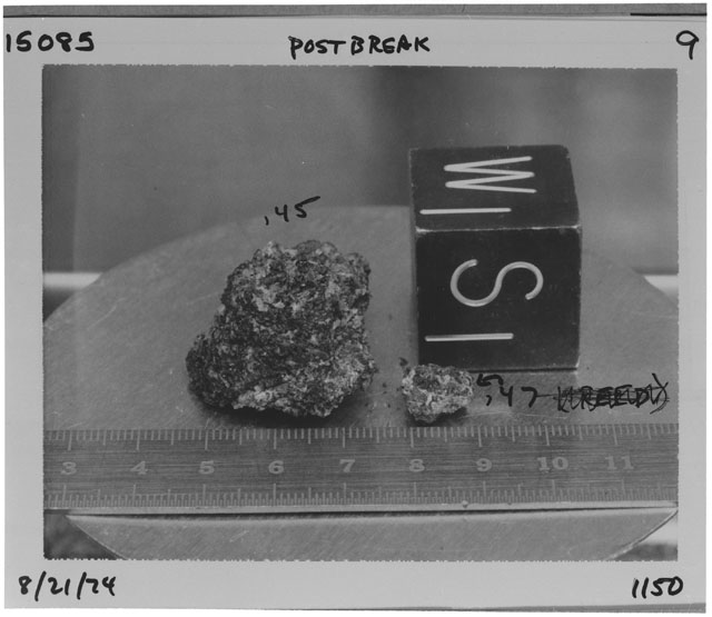 Processing Photograph of Apollo 15 Sample(s) 15085,45,47