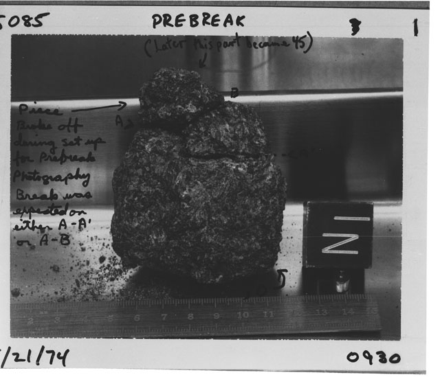 Processing Photograph of Apollo 15 Sample(s) 15085,0