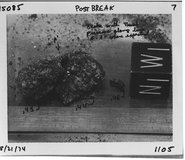 Processing Photograph of Apollo 15 Sample(s) 15085,44