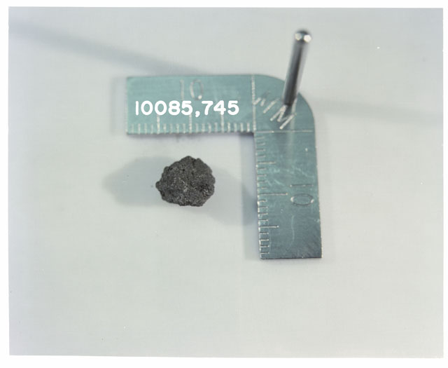 Color photograph of Apollo 11 Sample(s) 10085,745; Processing photograph displaying >1 MM fines .