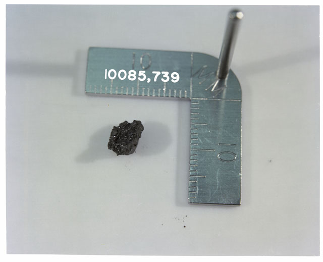Color photograph of Apollo 11 Sample(s) 10085,739; Processing photograph displaying >1 MM fines .