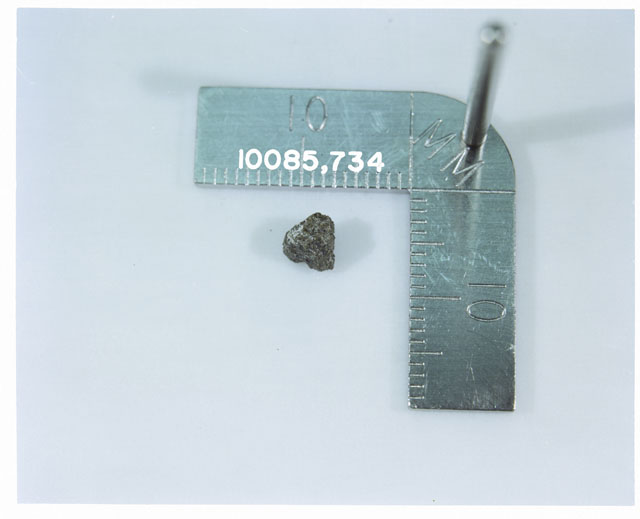Color photograph of Apollo 11 Sample(s) 10085,734; Processing photograph displaying >1 MM fines .