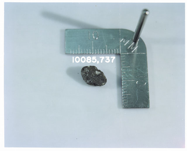 Color photograph of Apollo 11 Sample(s) 10085,737; Processing photograph displaying >1 MM fines .