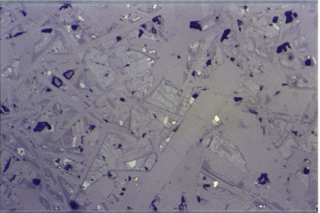 Color 1.4 MM Thin Section photograph of Apollo 14 Sample(s) 14310,173 using reflective light.