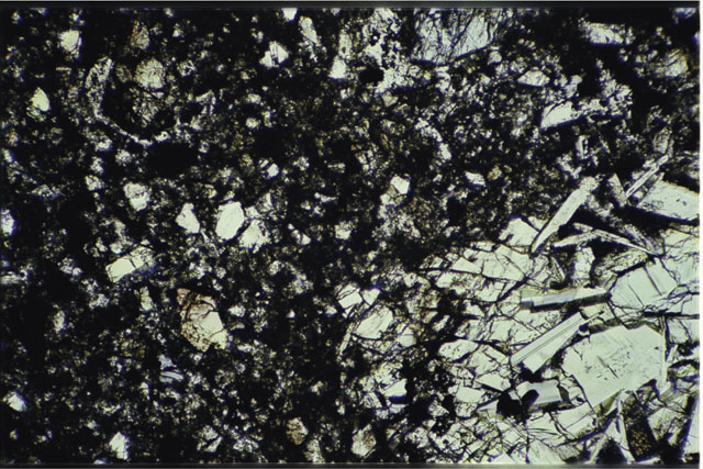 Color 1.4 MM Thin Section photograph of Apollo 17 Sample(s) 72275,148 using plane-polarized light.