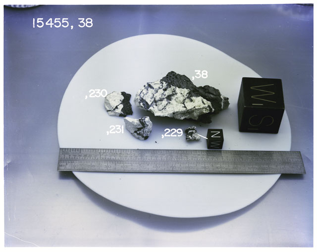 Processing Photograph of Apollo 15 Sample(s) 15455,38,229,230,231