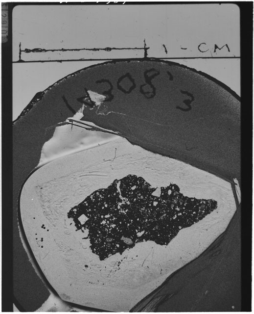 Thin Section Black and White Photo of Apollo 14 Sample 14308,3