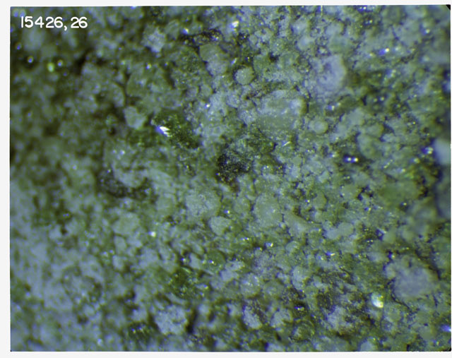 Close-Up of green glass spheres Photograph of Apollo 15 Sample(s) 15426,26