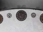 Overhead view of contact pad 15 within retaining ring